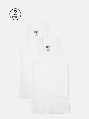 LUX cozi Vest For Boys Pure Cotton(White, Pack of 2)