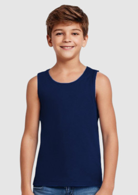 Uniplanet Store Vest For Boys Cotton Blend(Dark Blue, Pack of 1)