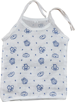 Thekuttydreams Vest For Baby Boys & Baby Girls Muslin(White, Pack of 1)