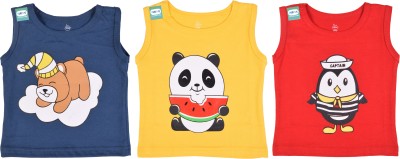 Funtus Vest For Baby Boys & Baby Girls Cotton Blend(Multicolor, Pack of 3)