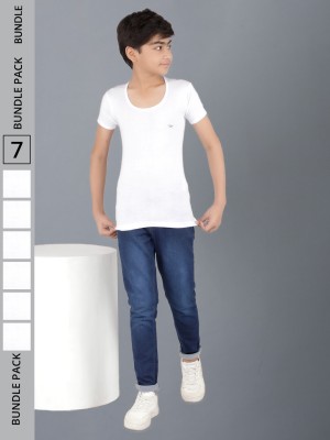 Dollar Vest For Boys Cotton(White, Pack of 7)