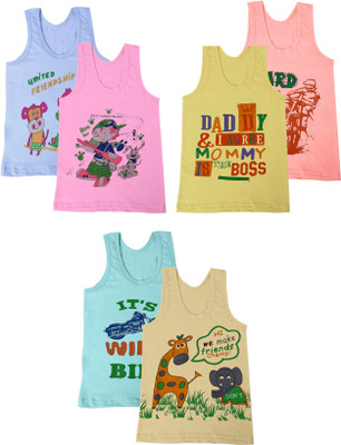 Shakubhar Vest For Baby Boys Cotton Blend(Multicolor, Pack of 6)