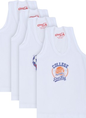 Dyca Vest For Boys Cotton(White, Pack of 4)