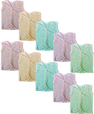 Eazy Trendz Vest For Baby Boys & Baby Girls Cotton(Light Green, Pack of 10)