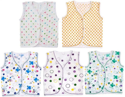 Tangy Vest For Boys & Girls Cotton Blend(Multicolor, Pack of 5)