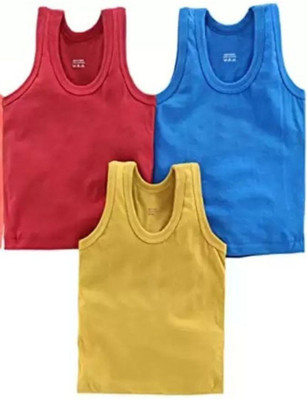 AyanshCreative Vest For Baby Boys & Baby Girls Pure Cotton(Blue, Pack of 3)