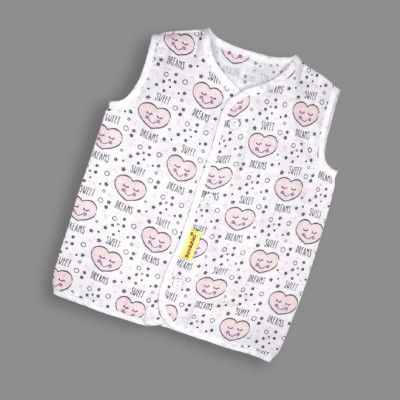 Born Babies Vest For Baby Boys & Baby Girls Pure Cotton(Pink, Pack of 1)