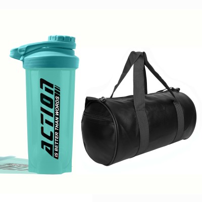 TRUE INDIAN Premium 700ML Gym Protein Shaker Bottle with Gym Duffle Bag For Mens and Womens. Gym & Fitness Kit