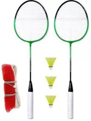 Forgesy ANS BADMINTON SET AND PLASTIC SHUTTLE COCK 3_PC WITH NET Branded Badminton Kit