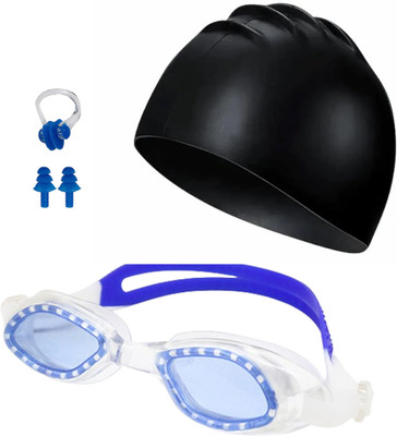 ArrowMax Swimming Cap Swimming Goggle Earplug Noseplug Combo For Kids Swimming Kit