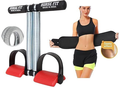 HORSE FIT Tummy Trimmer and Sweat Belt Combo Ab Abdominal Exercise Equipment For Men&Women Fitness Accessory Kit Kit