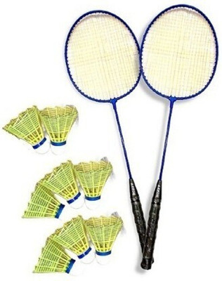 ANC Badminton Set Of 2 Piece Badminton Racket With 8 Piece Plastic Shuttle Branded Badminton Kit