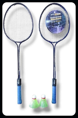 SPO Zone Badminton Set Of 2 Piece Badminton Racquet with 2 Piece Plastic Shuttle-31 Badminton Kit