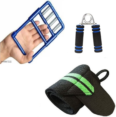 Dr Pacvu Set3|1Small Hand Grip1 Wrist Support Arm Band,1 Plastic Hand Griper Gym Exercise Fitness Accessory Kit Kit