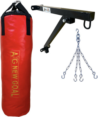 AXG NEW GOAL 3ft Eloquent Unfilled SRF Punching Bag with Wall Stand & Hanging Chain Boxing Kit