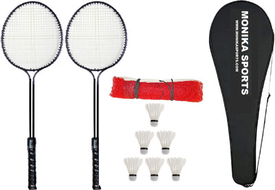 STYRKR Complete Badminton Kit ( 2 Double Shaft Racquet + 6 Pc Feather Shuttle ) Badminton Kit