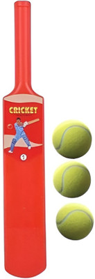 kickmixsports Combo Set Of PVC Cricket Bat Size-1 With 3 Tennis Ball(Green) Cricket Kit