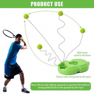 Glenston Tennis Trainer Rebound Ball with Solo Tennis Training for Tennis Self-Pracitce Cricket Kit