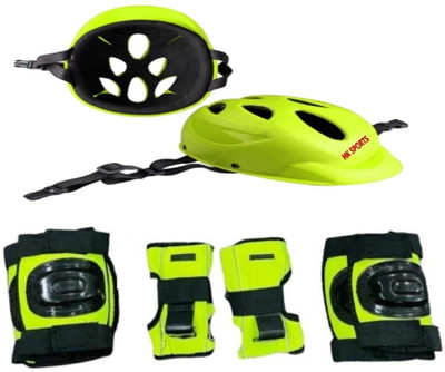 HK Sports Skating Protection Kit - Flap Helmet + Elbow + Knee + Hand Guard Skating Kit