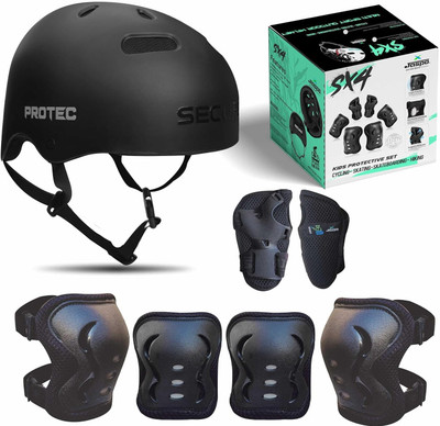 Jaspo Sx 4 Ultra Protective Set for Skating,Cycling Helmet Set Protective Gear Set (M) Skating Kit