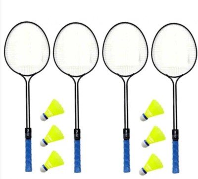 Parashoot 4 PC Double Shaft Racket With 6 Pc shuttle cock / Badminton set Badminton Kit