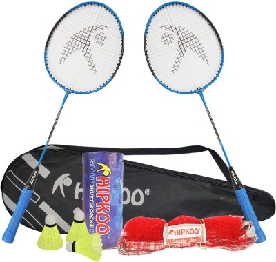 Hipkoo Sports Toofani Badminton Set, 2 Wide Body Rackets with Cover, 3 Shuttlecocks and Net Badminton Kit