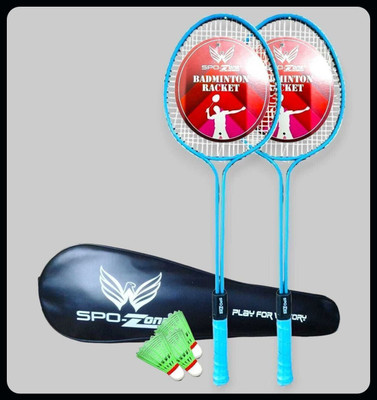 SPO Zone Badminton Kit Combo Set Of 2 Piece Racquet With 3 Piece Shuttlecock-103 Badminton Kit