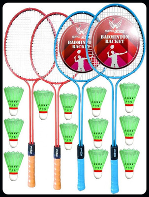 SPO Zone Premium Quality Badminton Racket And Shuttle Cock With Combo 26183-88 Badminton Kit