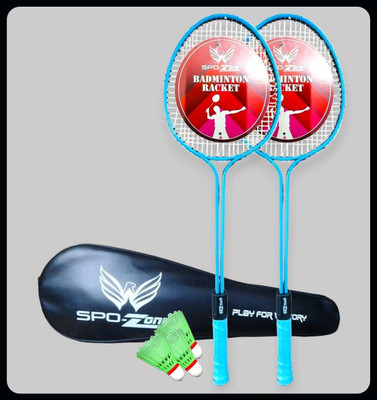 SPO Zone Badminton Kit Combo Set Of 2 Piece Racquet With 3 Piece Shuttlecock-103 Badminton Kit