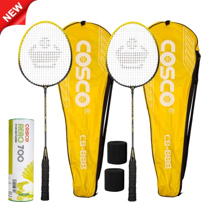 COSCO Badminton Racket Set - CB-888 (2 Racquet), Aero 700 (6 Shuttle), (2 Wrist band) Badminton Kit