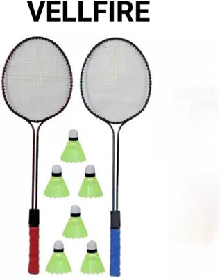 VELLFIRE Double shaft Badminton with 6 pvc shuttles Badminton Kit