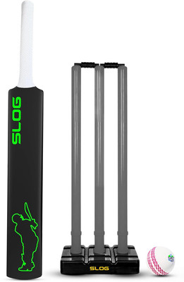 Jaspo SLOG Cricket Plastic Cricket Bat with Soft Ball For all age groups Full Size Cricket Kit