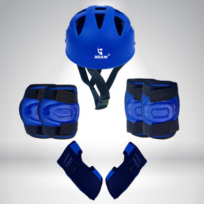 XSAW Protective Set for Cycling Skateboard Skating Set Age 7 to 14 Year Blue Medium Skating Kit