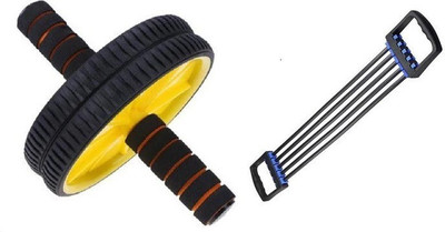 Fitfun HOME GYM EXERCISER COMBO OF AB ROLLER/AB WHEEL WITH CHEST EXPANDER Fitness Accessory Kit Kit