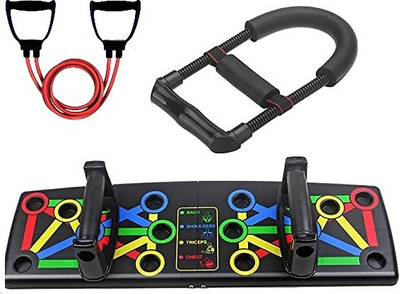 CODIVER Push up board Resistance tube wrist arm exerciser Fitness Accessory Kit Kit
