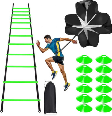 HOC 4M Speed Agility Training Adjustable Set, 12 Disc Cones Football Kit