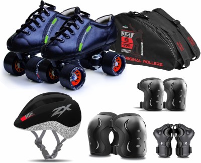 Jaspo Drift Pro Quad Skate Combo (Size-3 UK (Age 9-10 yrs ,22.9CMS) Skating Kit