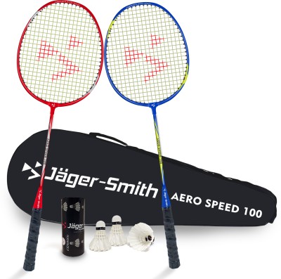 Jager-Smith AS100RBKT Combo with Isometric Head and Tempered Shaft and Feather Shuttle Badminton Kit