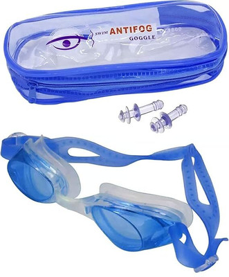 KPJN ENTERPRISES 1Pc Anti Fog and UV Protection Swimming Goggles with Ear Plugs For Adults & Kids Swimming Kit