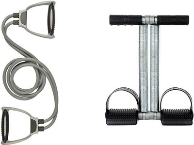 MegaValue Double Tummy Trimmer & Muscle Chest Expander Rope Workout Pulling Fitness Accessory Kit Kit