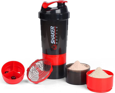 Fitnesstricks 500 ml Plastic Shaker(Pack of 1, Multicolor)