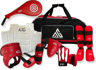 AXG NEW GOAL Durable and Stylish Karate Kit (8 Items) Large for Age 15+yrs Boxing Kit