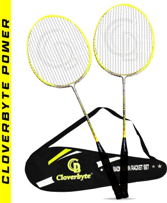 CLOVERBYTE POWER Yellow Sports Badminton Racket Set of 2 With Badminton Bag Cover Yellow Strung Badminton Racquet(Pack of: 1, 450 g)