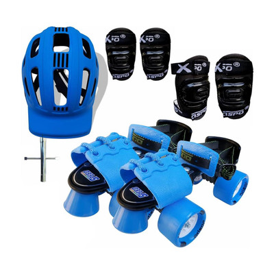Jaspo Brillient Intact Blue Senior Skates Combo (skates+helmet+knee+elbow+bag)suitable for age 6 to 14 years Skating Kit