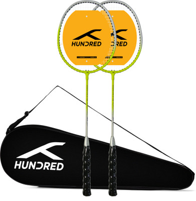 Hundred Powertek Ultra X Combo (2 Strung Rackets with 1 Full Cover) Badminton Kit