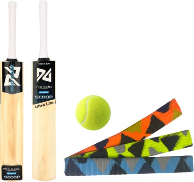 Pro Game Poplar Willow Ultralite Scoop Tennis Bat With 1 Ultra Tacky Grip & 1 Ball Combo Cricket Kit
