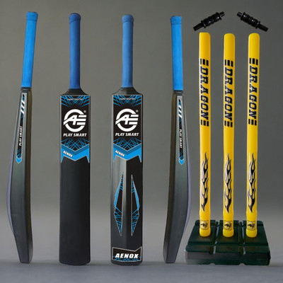 Aenox PLAY SMART KIT WITH PVC BAT AND STUMP FOR JUNIORS Cricket Kit