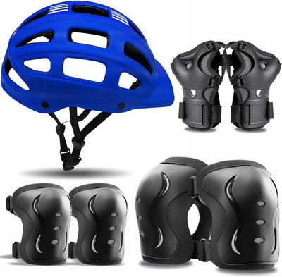 Jaspo SX 4 Protective Set Suitable for Age Group Upto 12 Years Old Skating Guard Combo(Blue)