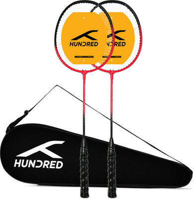 Hundred Powertek Ultra X Combo (2 Strung Rackets with 1 Full Cover) Badminton Kit