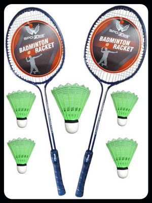 SPO Zone Badminton Pack Of 2 PC AND 5 Shuttle-25 Badminton Kit